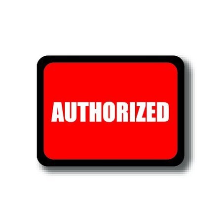 Ergomat 12in x 9in RECTANGLE SIGNS - Authorized DSV-SIGN 108 #2150 -UEN